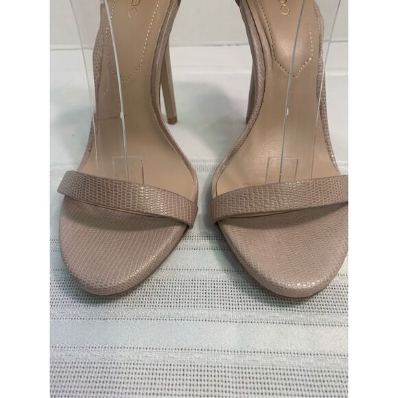 ALDO HEELS SANDALS ANKLE STRAP STILETTO TAN/NUDE BUCKLE CLOSURE SZ 7 - Picture 7 of 13